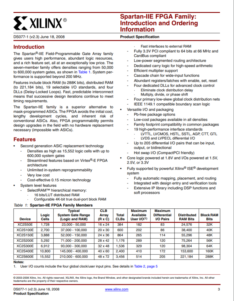 XC2S150E Datasheet